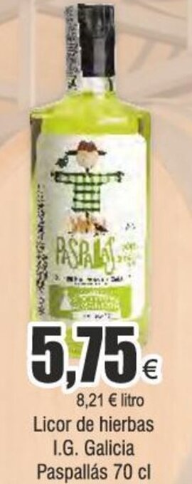 Froiz Licor de hierbas I.G. Galicia Paspallás 70 cl oferta