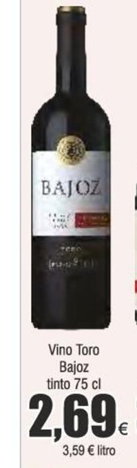 Froiz Vino Toro Bajoz tinto 75 cl oferta