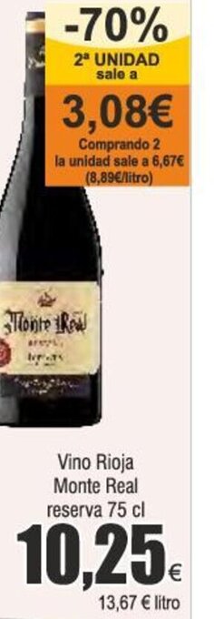 Froiz Vino Rioja Monte Real reserva 75 cl oferta