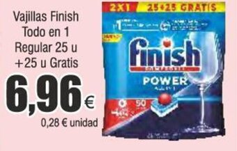 Froiz Vajillas Finish Todo en 1 Regular 25 u I +25 u Gratis oferta