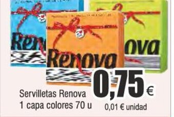 FROIZ Servilletas Renova 1 capa colores 70 u oferta