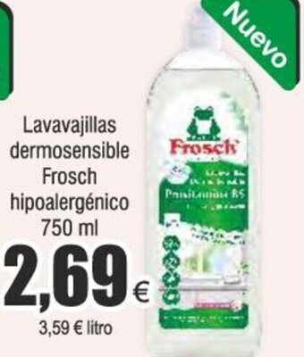 FROIZ Lavavajillas dermosensible Frosch hipoalergénico 750 ml oferta