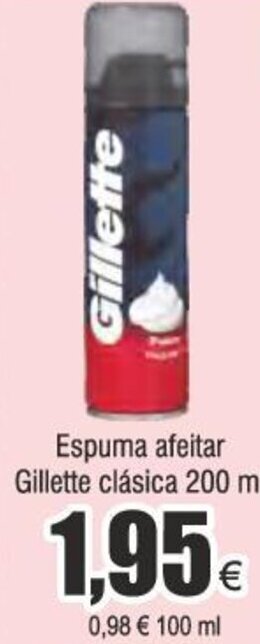 Froiz Espuma afeitar Gillette clásica 200 ml oferta