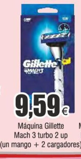 FROIZ Máquina Gillette Mach 3 turbo 2 up (un mango + 2 cargadores) oferta