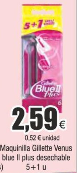Froiz Maquinilla Gillette Venus blue Il plus desechable 5+1 u oferta