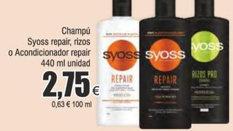 Froiz Champú Syoss repair, rizos o Acondicionador repair syoss syoss oferta