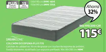 JYSK Dreamzone Colchón De Espuma Plus F70 oferta