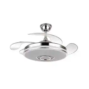 Brico Depôt Ventilador led modelo noto cromo motor dc, con altavoz fabrilamp oferta