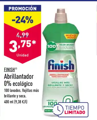 ALDI Finish Abrillantador 0% ecológico 400ml oferta
