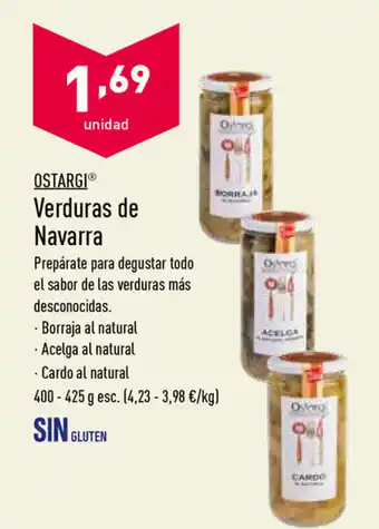 ALDI Ostargi Verduras de Navarra 400-425g oferta