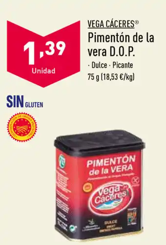 ALDI Vega Cáceres Pimentón de la vera D.O.P. 75g oferta