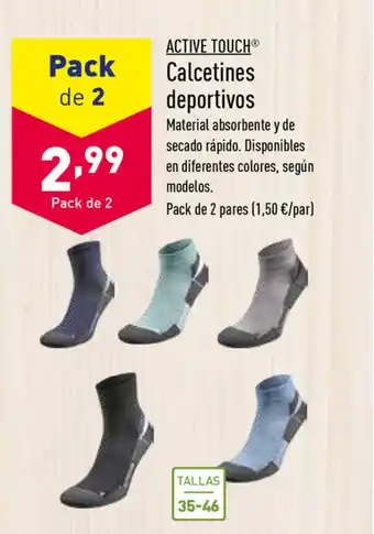 ALDI Active Touch Calcetines deportivos Pack de 2 pares oferta