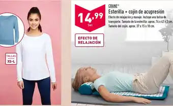 ALDI Crane Esterilla + cojín de acupresión 37x15x10cm oferta