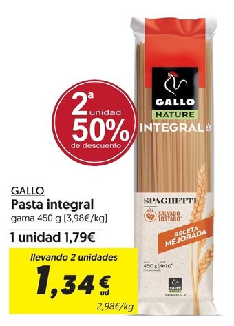 Hiper Usera GALLO Pasta integral oferta