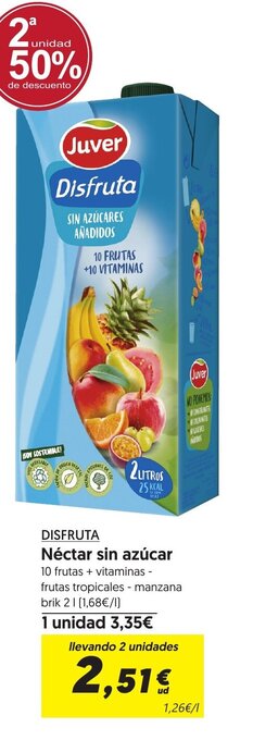 Hiper Usera DISFRUTA Néctar sin azúcar oferta