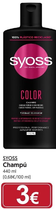 Hiper Usera SYOSS Champú oferta