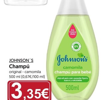 Hiper Usera JOHNSON'S Champú oferta
