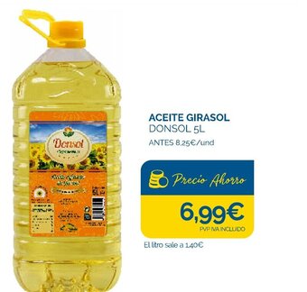 Cash Ecofamilia ACEITE GIRASOL DONSOL 5L oferta
