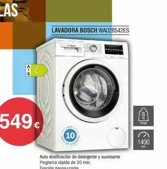 Milar Lavadora Bosch Wau28s42es oferta