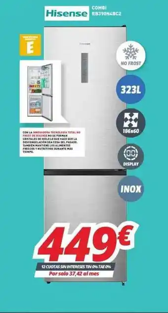 Mi electro Hisense Combi Rb390n4bc2 oferta