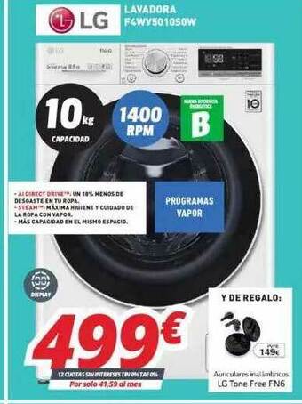 Mi electro Lg Lavadora F4wv5010s0w oferta