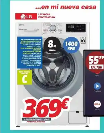 Mi electro Lg Lavadora F4wv3008s4w oferta