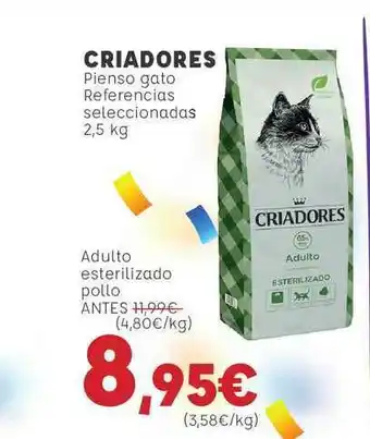 Kiwoko Criadores Pienso Gato Referencias Seleccionadas 2,5kg oferta