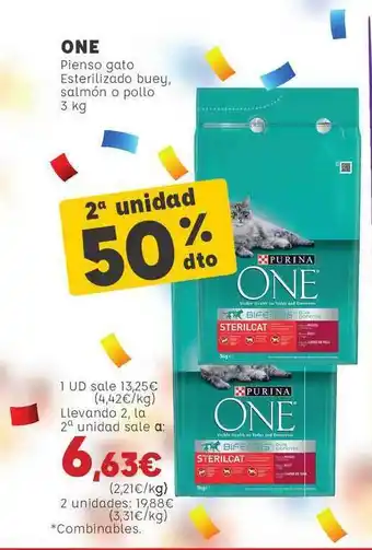 Kiwoko One Pienso Gato Esterilizado Buey Salmón O Pollo 3kg oferta