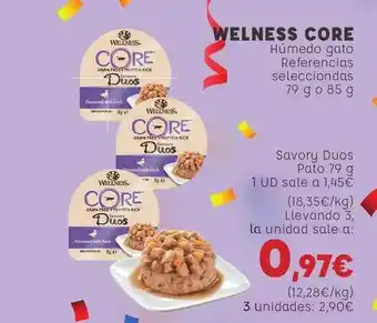 Kiwoko Welness Core Húmedo Gato Referencias Seleccionadas 79g oferta