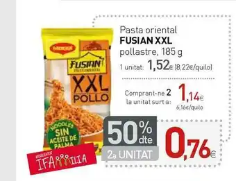 Condis Pasta Oriental Fusian Xxl Pollastre 185g oferta