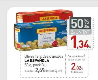 Condis Olives Farcides D'anxova La Española 50g oferta