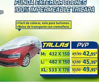 Aurgi Funda Exterior Coches 100% Impermeable Tricapa oferta
