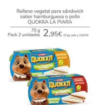 Carrefour Relleno Vegetal Para Súndwich Sabor Hamburguesa O Pollo Quokka La Piara oferta