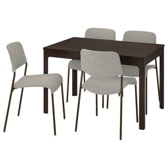 IKEA Ekedalen / udmund mesa y 4 sillas, marrón oscuro marrón/viarp beige/marrón, 120/180 cm oferta