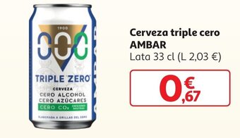 Alcampo Cerveza triple cero AMBAR oferta