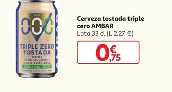 Alcampo Cerveza tostada triple cero AMBAR oferta
