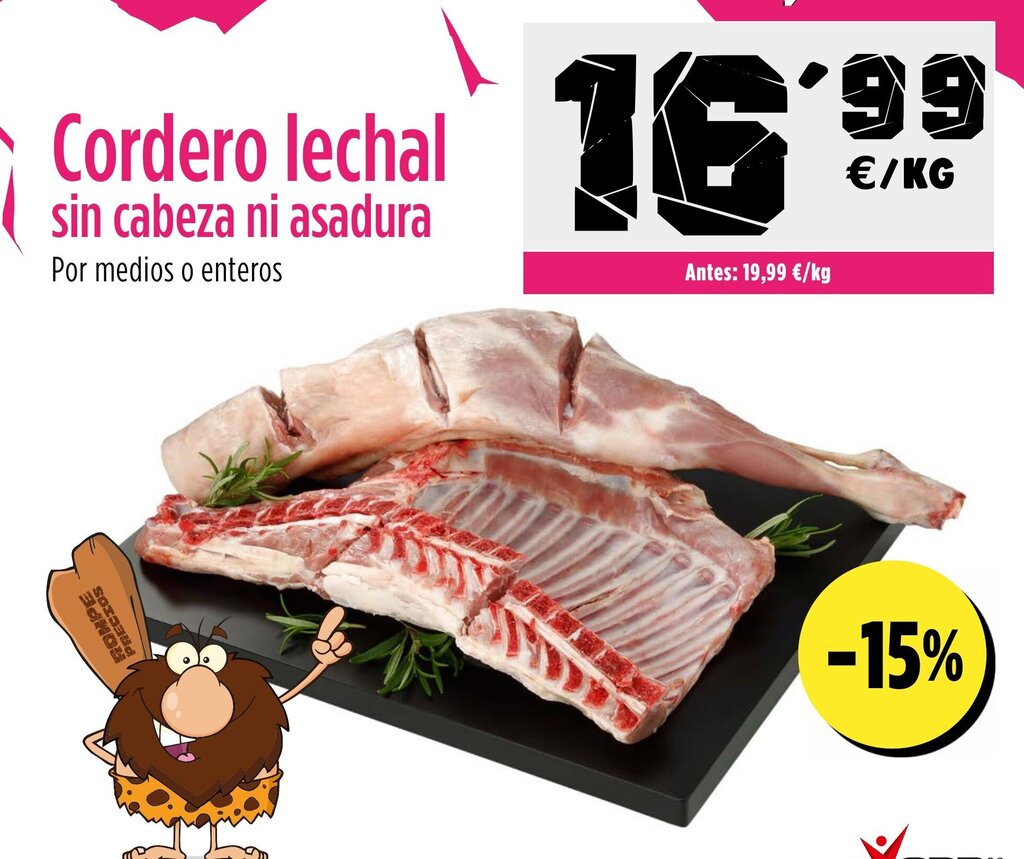 AhorraMas Cordero lechal sin cabeza ni asadura oferta