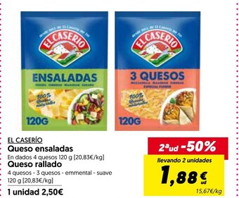 Hiper Usera EL CASERÍO Queso ensaladas oferta