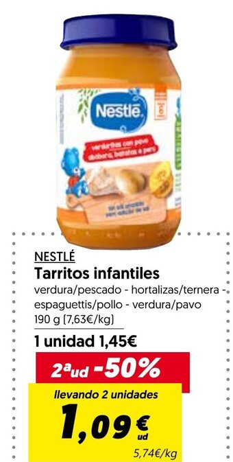 Hiper Usera NESTLÉ Tarritos infantiles oferta
