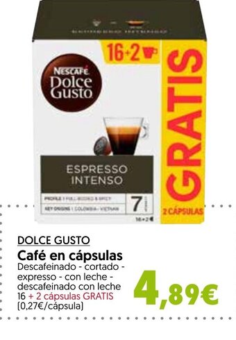 Hiper Usera DOLCE GUSTO Café en cápsulas oferta