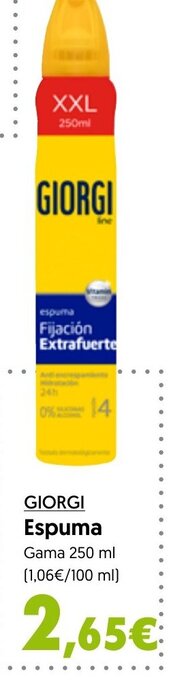 Hiper Usera GIORGI Espuma oferta