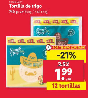 Lidl Snack Day Tortilla de trigo oferta