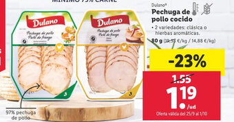 Lidl Dulano® Pechuga de pollo cocido oferta