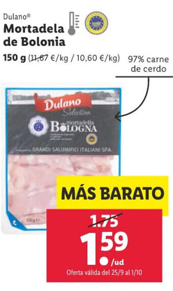 Lidl Dulano® Mortadela de Bolonia oferta