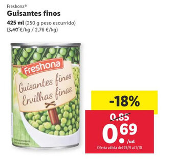 Lidl Freshona® Guisantes finos oferta