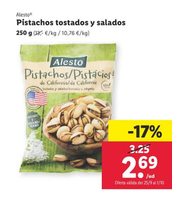 Alesto® Pistachos tostados y salados
