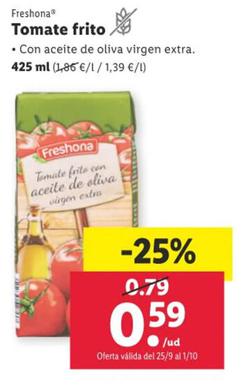 Lidl Freshona Tomate frito oferta
