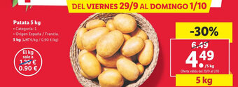 Lidl Patata 5 kg oferta