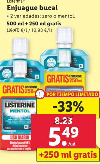Lidl Listerine Enjuague bucal oferta