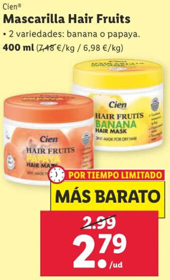 Lidl Cien® Mascarilla Hair Fruits oferta